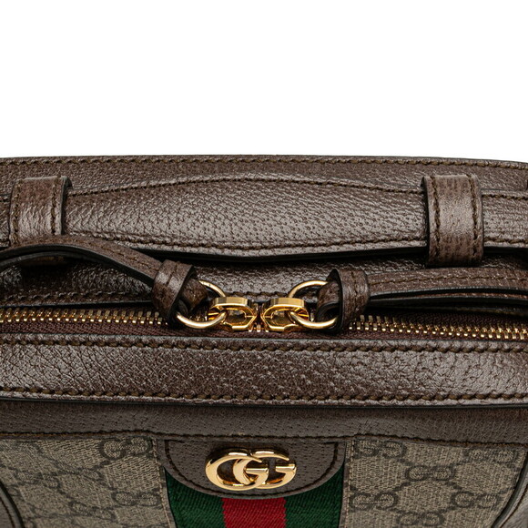 Gucci GG Supreme Ophidia Shoulder Bag Brown Leather - Picture 6 of 8